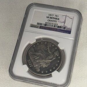 1877 Trade Dollar Coin in Protective Case